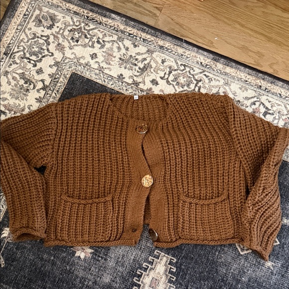 Amazon Sweaters - Amazon Brown Knit Cardigan Sweater